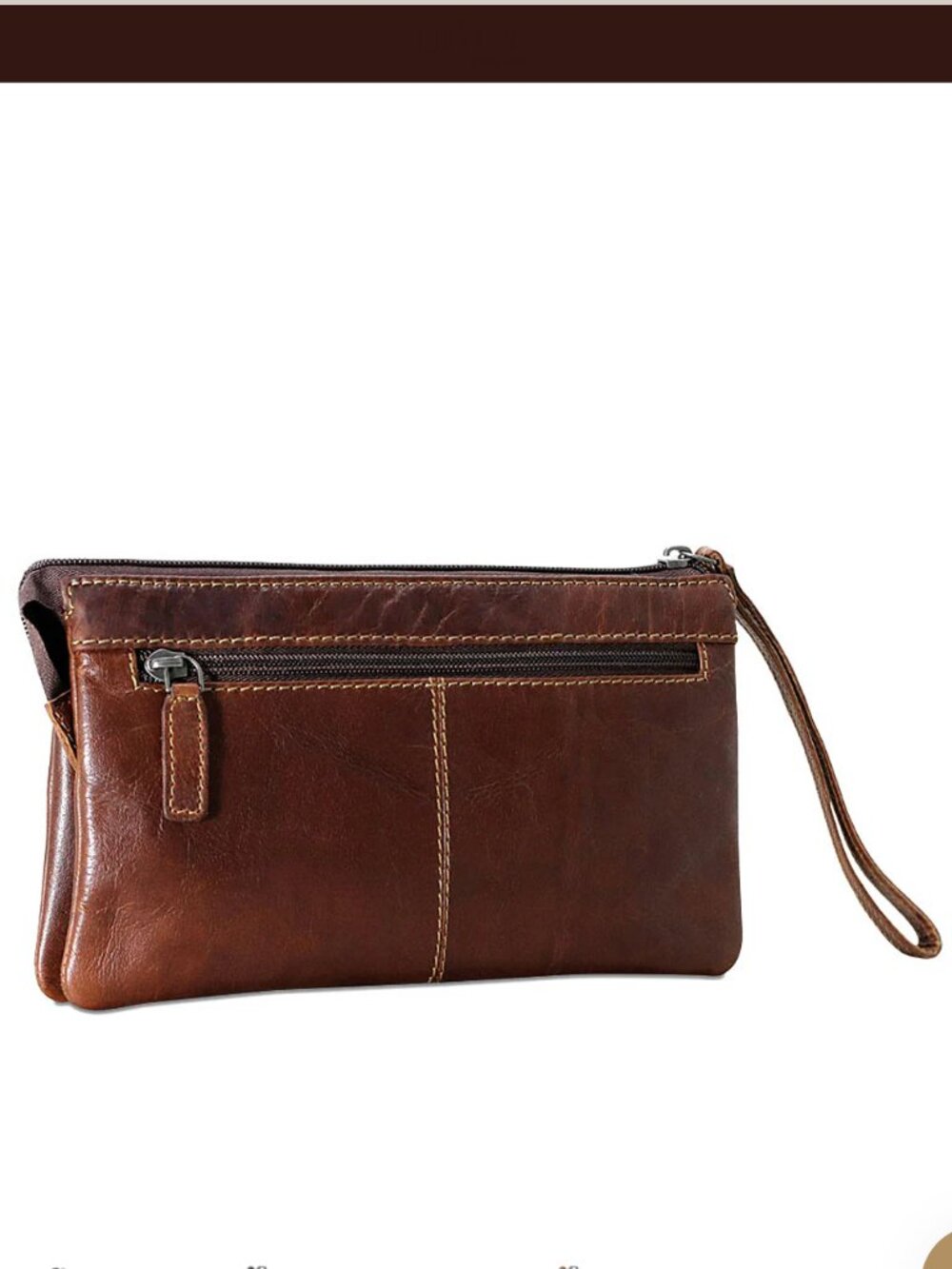 Jack Georges Zippered Wristlet Clutch #7723 Genuine Buffalo Leather